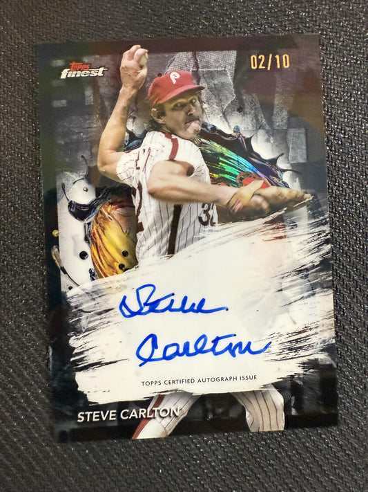 #FA-SC Steve Carlton 2024 Finest /10 Phillies Finest Auto Black Refractors