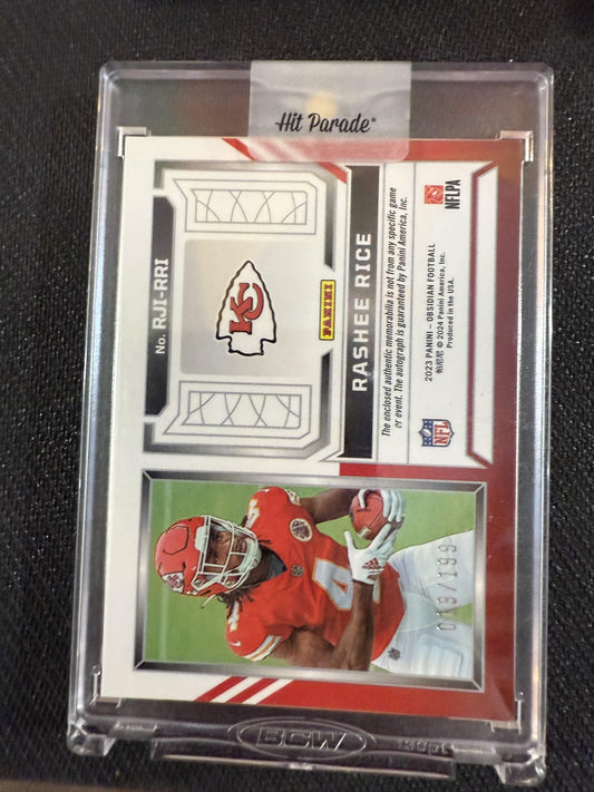 #RJI-RRI Rashee Rice 2023 Panini Obsidian Auto /199 Chiefs Rookie Jersey Ink