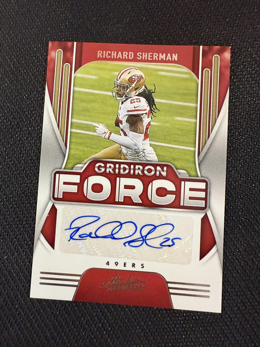 #GF12 Richard Sherman 2021 Panini Absolute Auto /25 Gridiron Force Signatures