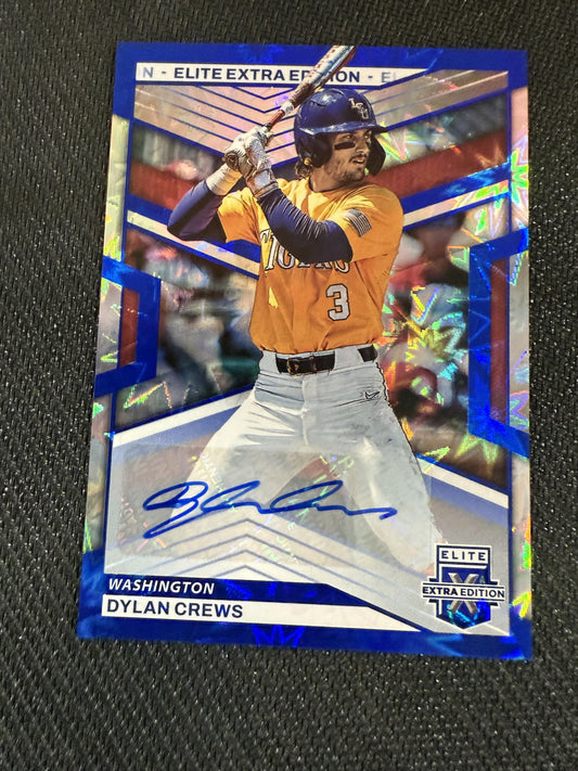 #1 Dylan Crews 2023 Panini Elite Extra Edition Auto /8 Nationals Signatures Blue