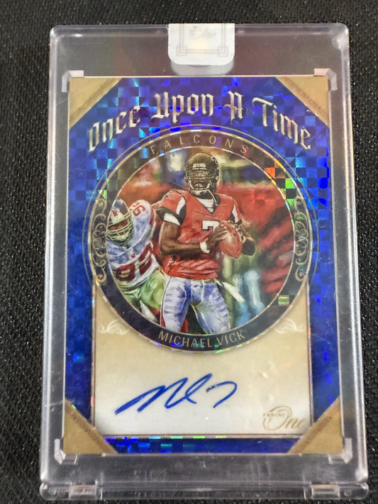 #364 Michael Vick 2021 Panini One SN,AU Auto #/35 Atlanta Falcons sports Blue