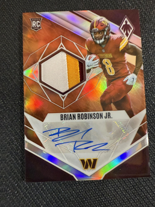 #RJA-BR Brian Robinson Jr. 2022 Panini Phoenix /75 Commanders Auto Jersey Orange