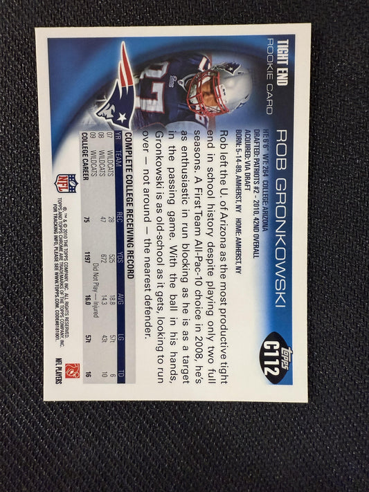 #C112 Rob Gronkowski 2010 Topps Chrome RC Rookie New England Patriots sports