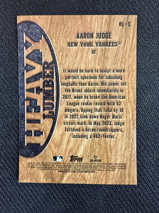 #HL-3 Aaron Judge 2024 Topps New York Yankees sports Heavy Lumber