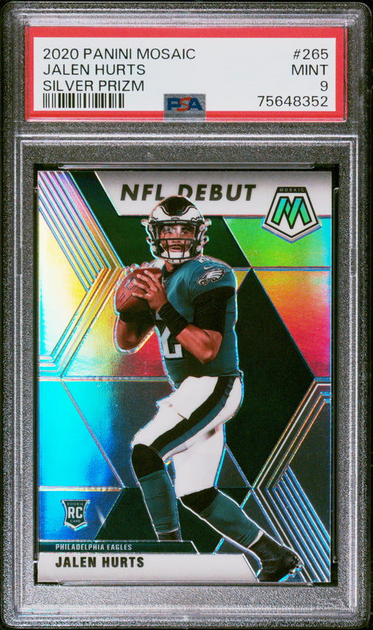 #265 Jalen Hurts 2020 Panini Mosaic 9 Philadelphia Eagles MT sports Prizm Silver
