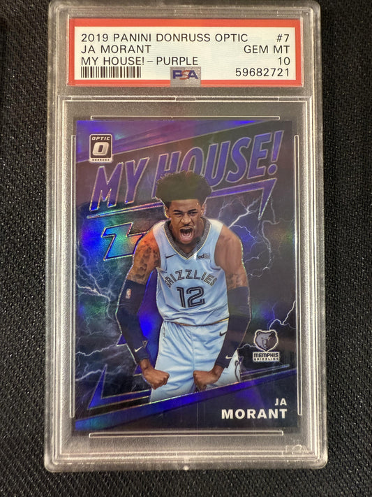 #7 Ja Morant 2019-20 Donruss Optic Memphis Grizzlies sports My House! Purple