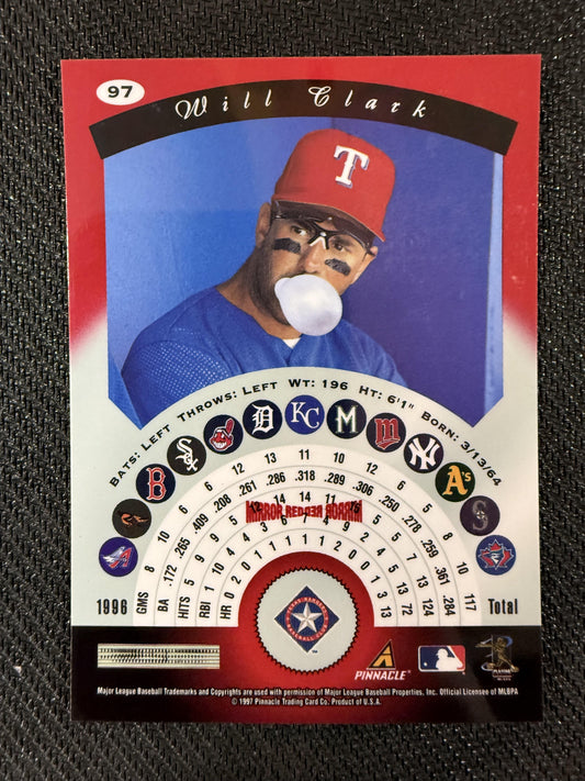 #97 Will Clark 1997 Pinnacle Certified Texas Rangers sports Mirror Red