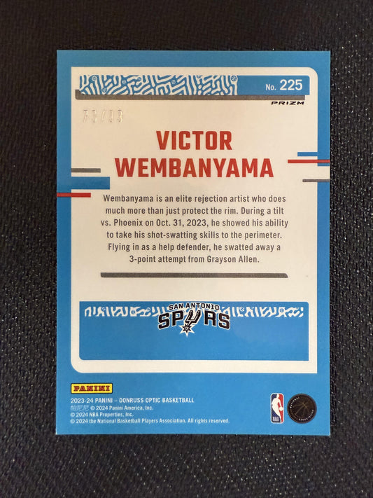 #225 Victor Wembanyama 2023-24 Donruss Optic #/99 Spurs Copper Glitter