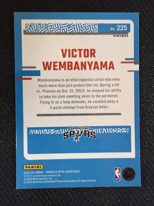 #225 Victor Wembanyama 2023-24 Donruss Optic Spurs Checkerboard