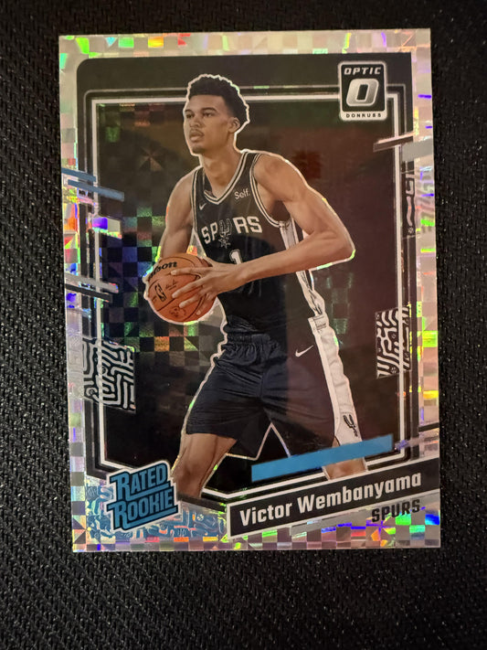 #225 Victor Wembanyama 2023-24 Donruss Optic Spurs Checkerboard
