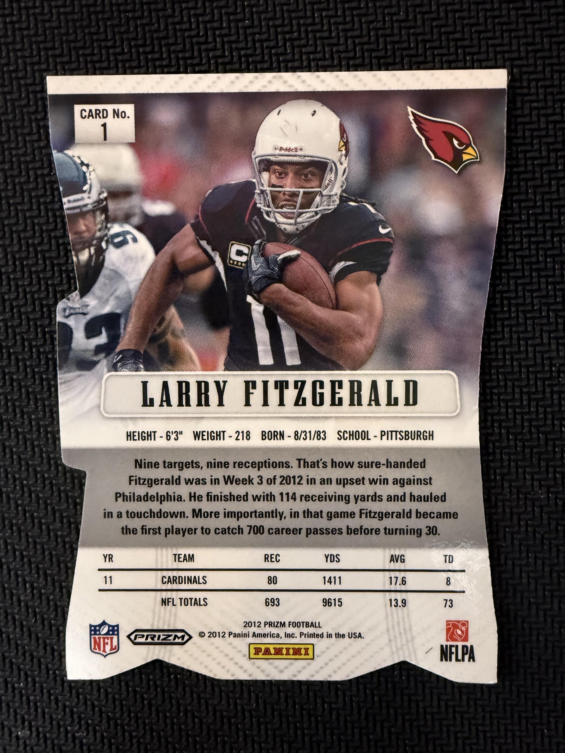 #1 Larry Fitzgerald 2012 Panini Prizm Arizona Cardinals sports Prizms Red