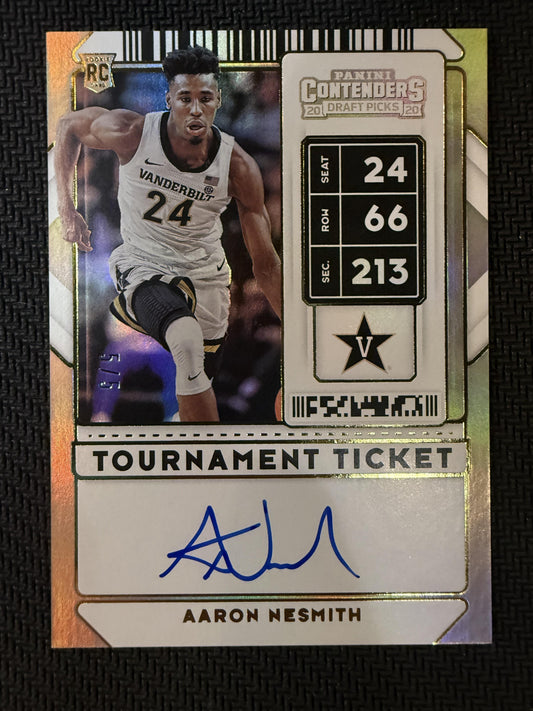#74 Aaron Nesmith 2020 Panini Contenders Draft Picks Auto /5 Ticket