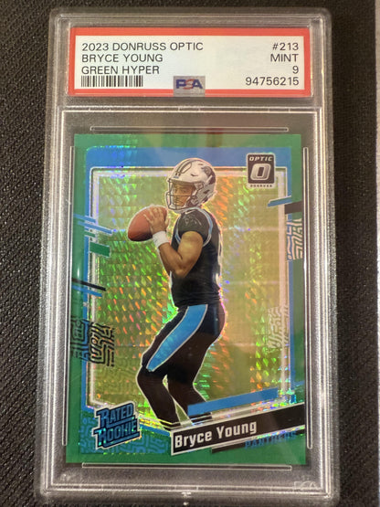 #213 Bryce Young 2023 Donruss Optic RC Rookie Carolina Panthers sports Holo