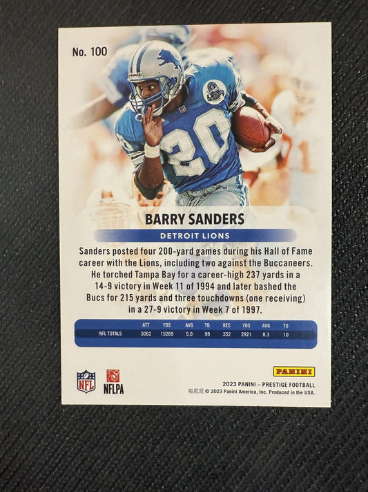 #LL-4 Barry Sanders 2023 Panini Prestige /75 Lions Xtra Points Gold