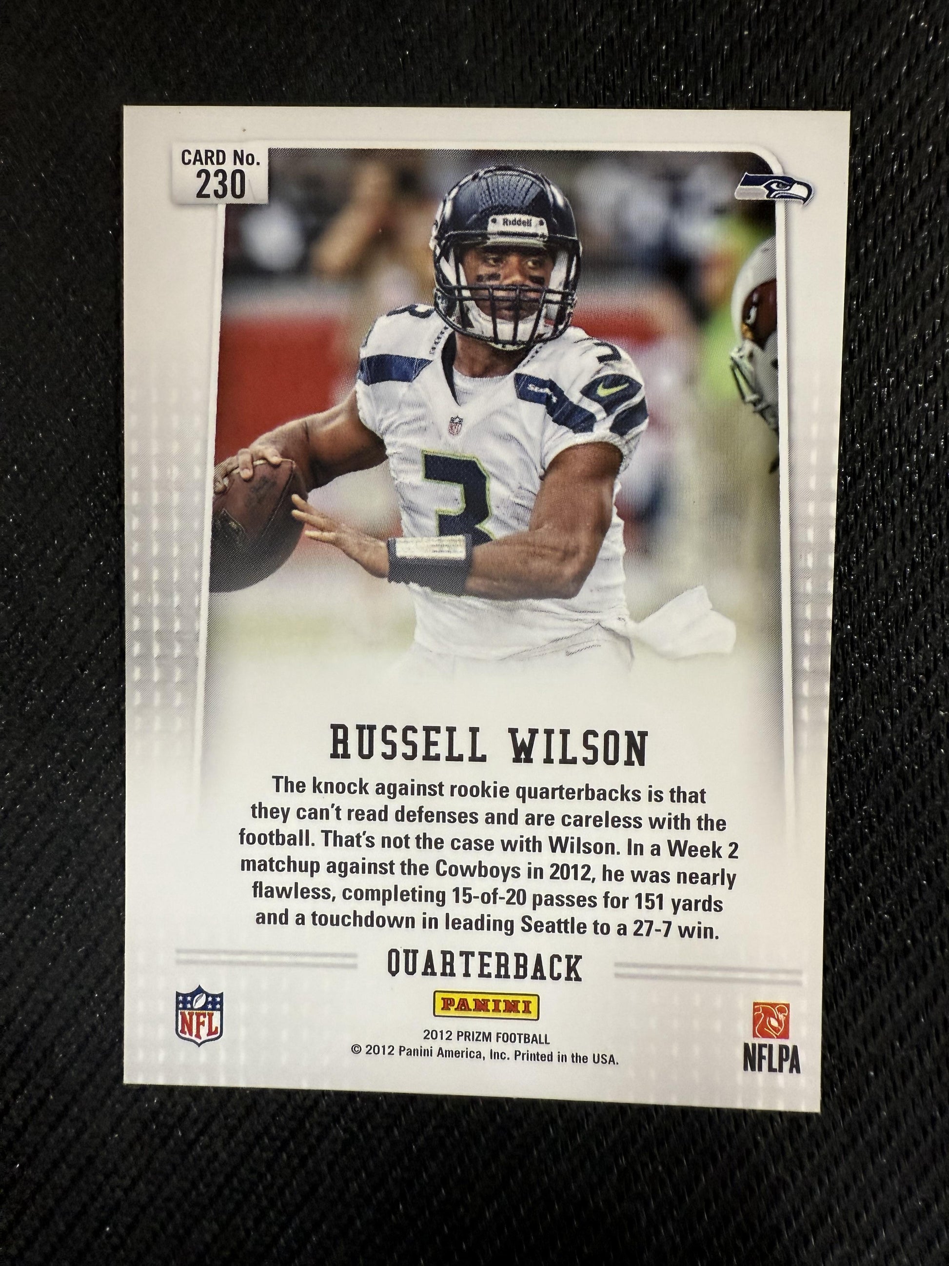 #230b Russell Wilson 2012 Panini Prizm Seattle Seahawks sports