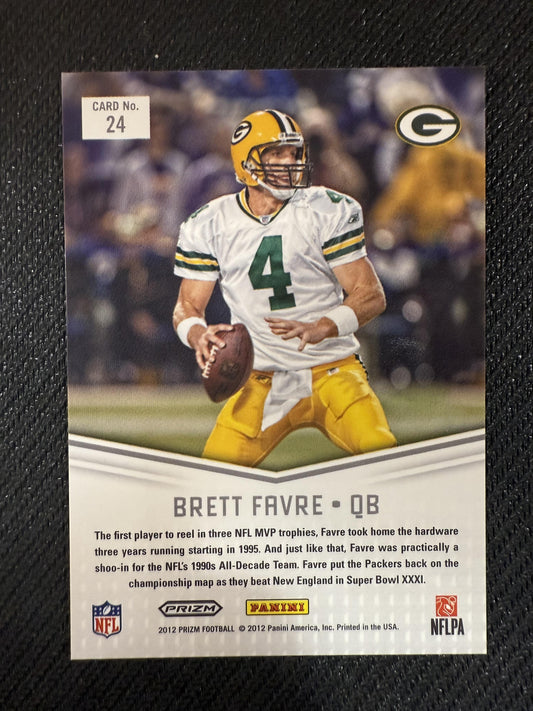 #24 Brett Favre 2012 Panini Prizm Green Bay Packers Decade Dominance Prizms