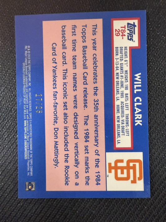 #T84-29 Will Clark 2019 Topps Giants 1984 35th Silver Pack ORANGE /25