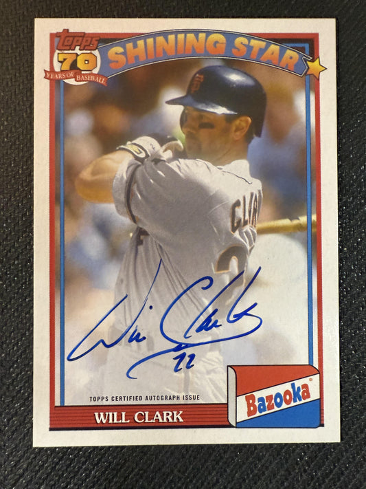 #91BZA-WC Will Clark 2021 Topps Archives Auto 1991 Topps Bazooka Shining Stars