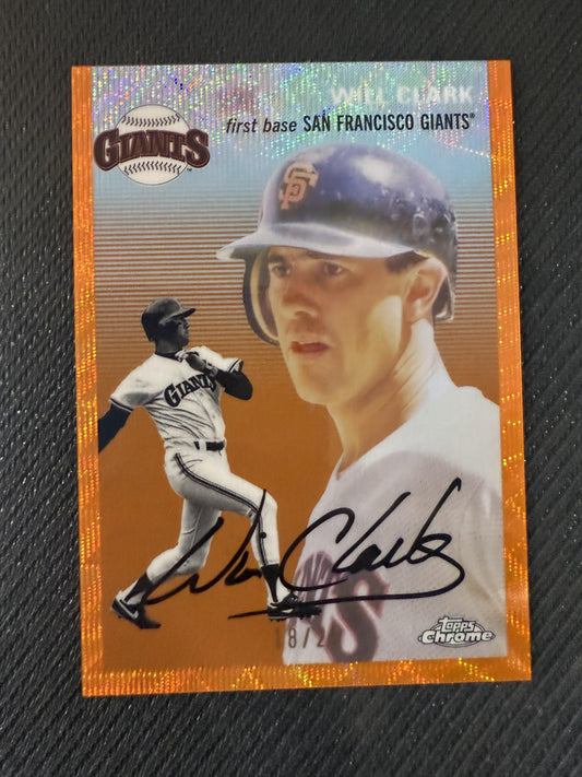 #485 Will Clark 2023 Topps Chrome Platinum Anniversary /25 Giants Orange Wave