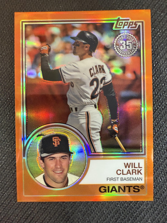 #58 Will Clark 2018 Topps SN #/25 Giants Silver Pack Orange Refractor