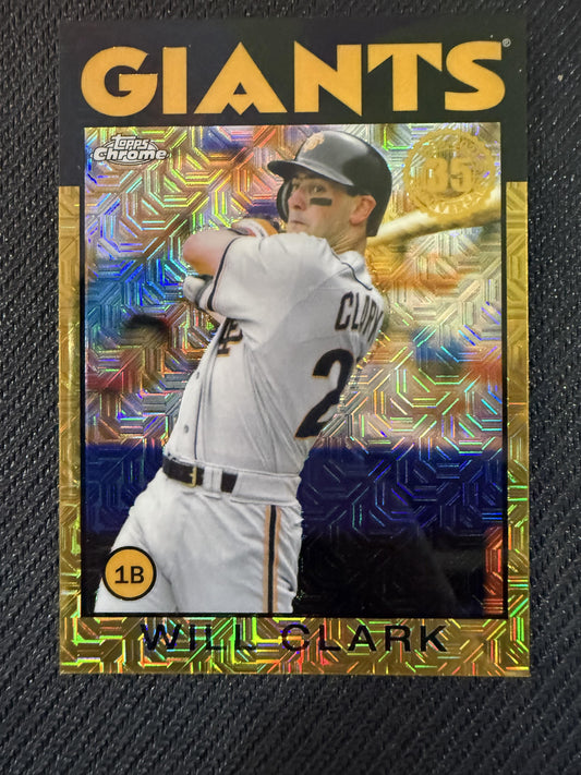 #86BC-51 Will Clark 2021 Topps SN #/75 Giants 1986 35th Chrome Purple