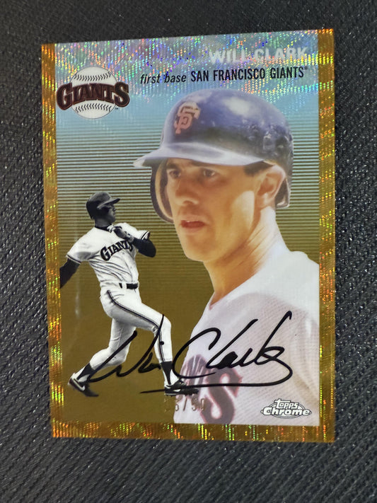 #485 Will Clark 2023 Topps Chrome Platinum Anniversary /50 Gold Wave Refractor