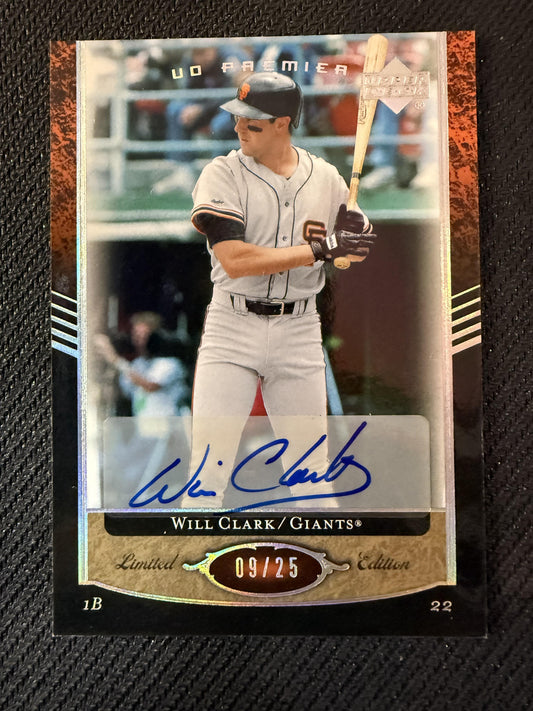 #56 Will Clark 2007 Upper Deck Premier SN,AU Auto #/25 San Francisco Giants Auto