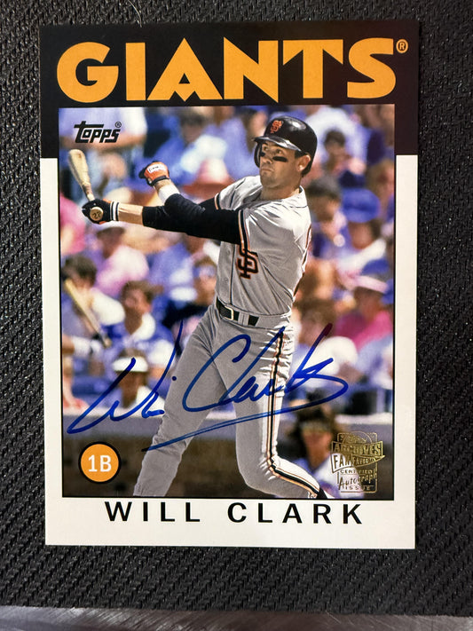 #FFA-WC Will Clark 2012 Topps Archives Auto Giants Fan Favorite AutO