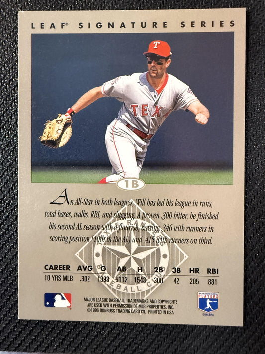 #NNO Will Clark 1996 Leaf Signature Series AU Auto Texas Rangers Silver