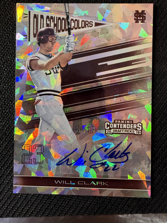 #7 Will Clark 2018 Panini Contenders Draft Picks Auto /23 Signatures Cracked Ice