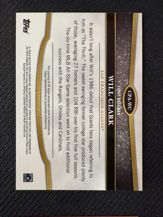 #CPA-WC Will Clark 2013 Topps Tier One - Crowd Pleaser Auto #/99 Giants