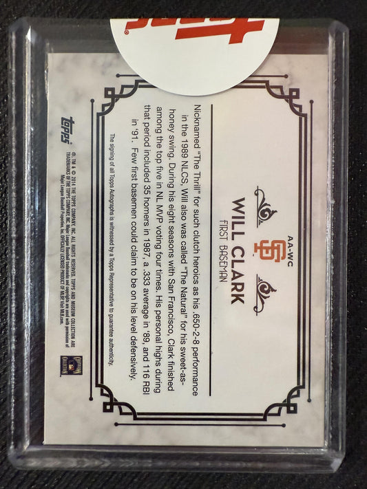 #AA-WC Will Clark 2014 Topps Museum Collection /99 Giants Archival Autographs
