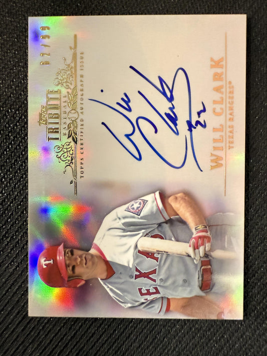 #TA-WC2 Will Clark 2013 Topps Tribute SN,AU Auto #/99 Texas Rangers Autographs