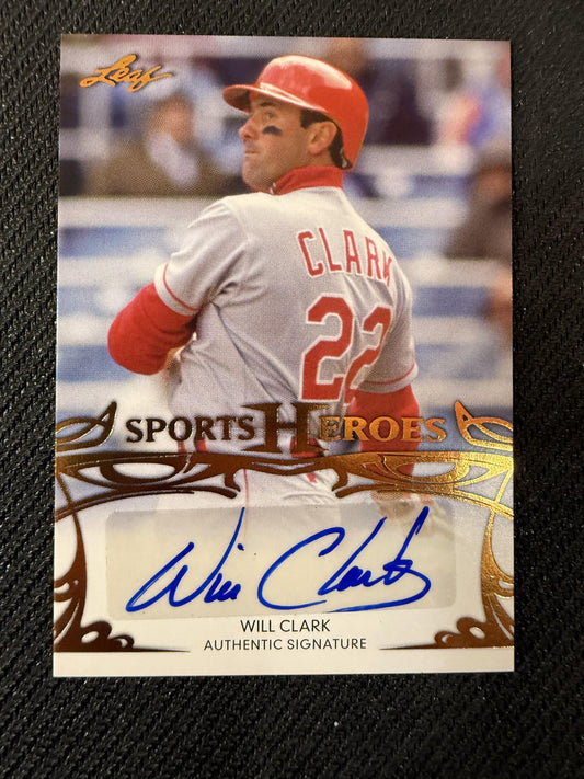 #BA-WC1 Will Clark 2013 Leaf Sports Heroes AU Auto sports