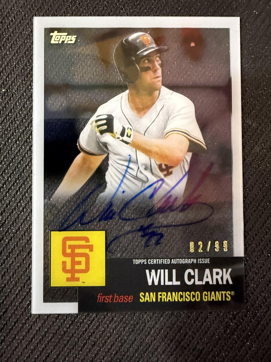 #RA-WI Will Clark 2020 Topps Clearly Authentic Auto /99 Giants 1953 Reimagined