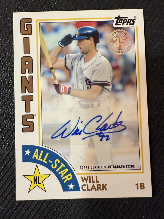 #84AS-WCL Will Clark 2019 Topps Giants 1984 35th All-Stars Auto