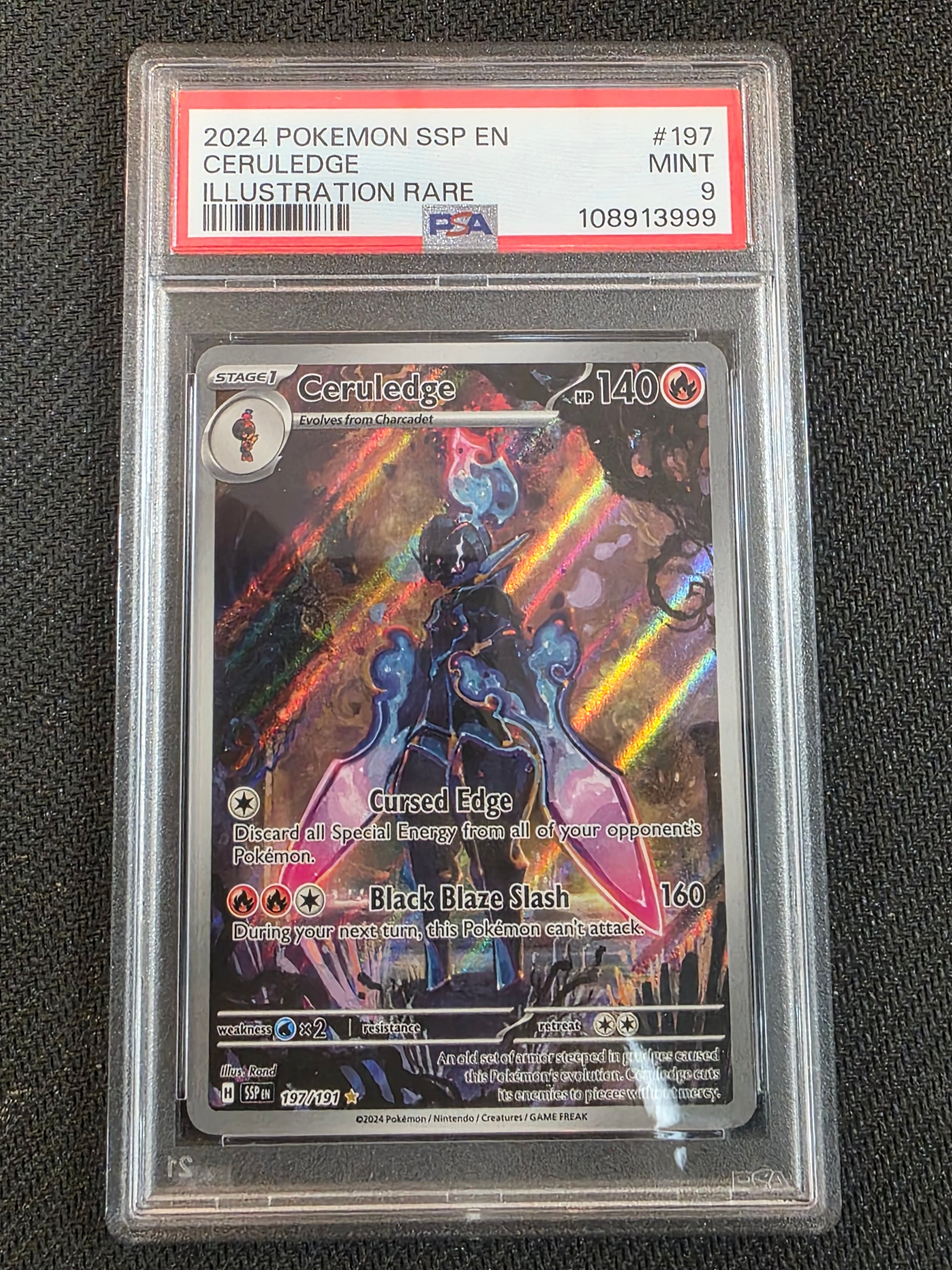 #197/191 Ceruledge SV08: Surging Sparks PSA 9