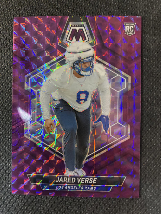 #319 Jared Verse 2024 Panini Mosaic SN #/49 Los Angeles Rams Purple