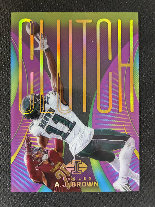#13 A.J. Brown 2024 Panini Illusions SN #/50 Philadelphia Eagles Clutch Purple