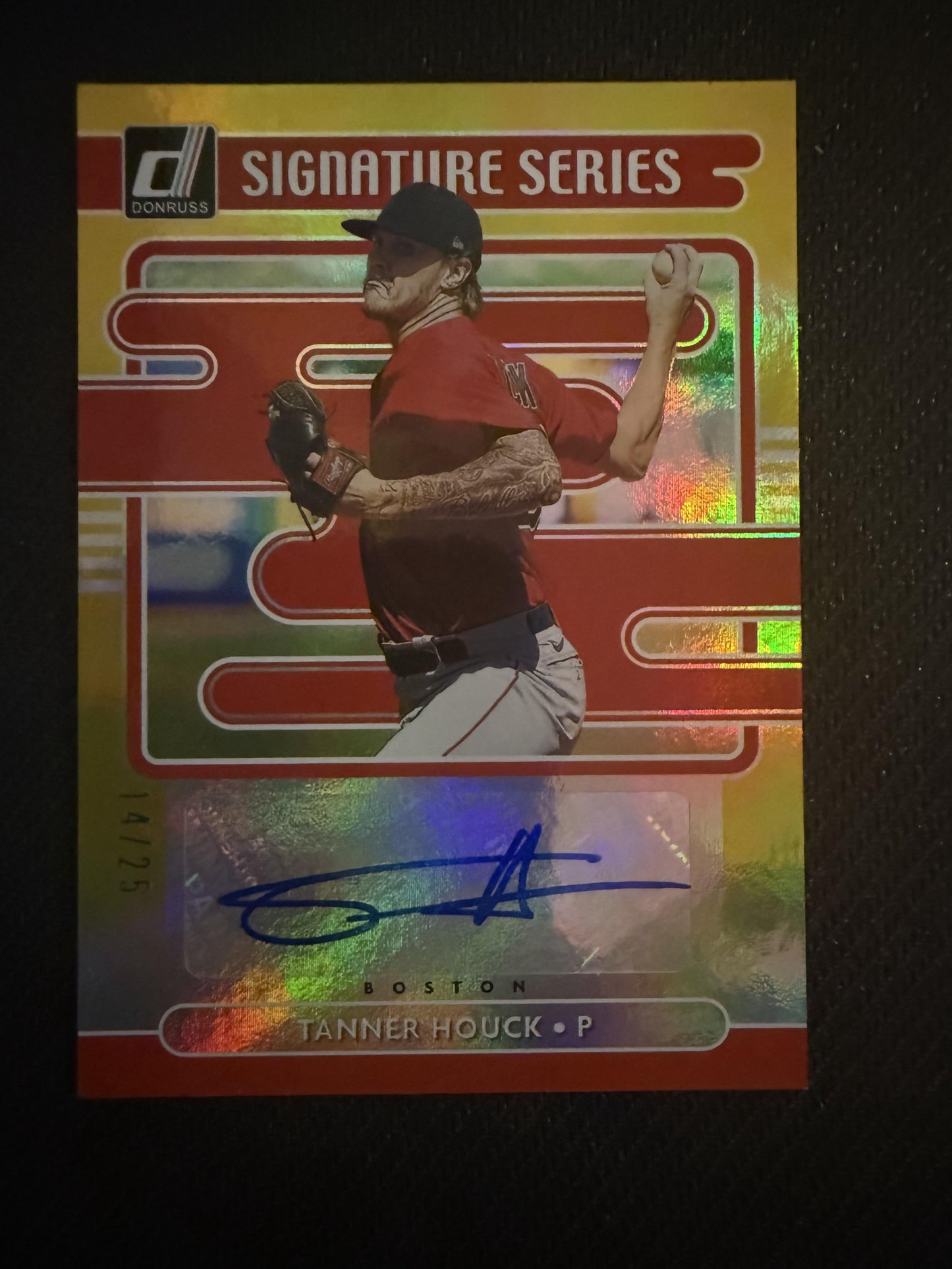 #SS-TH Tanner Houck 2021 Donruss SN,AU Auto #/25 Red Sox Signature Series Gold