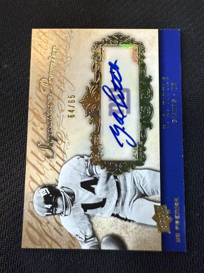 #SP30 Y.A. Tittle 2008 Upper Deck Premier SN,AU Auto #/65 Giants Signatures Gold