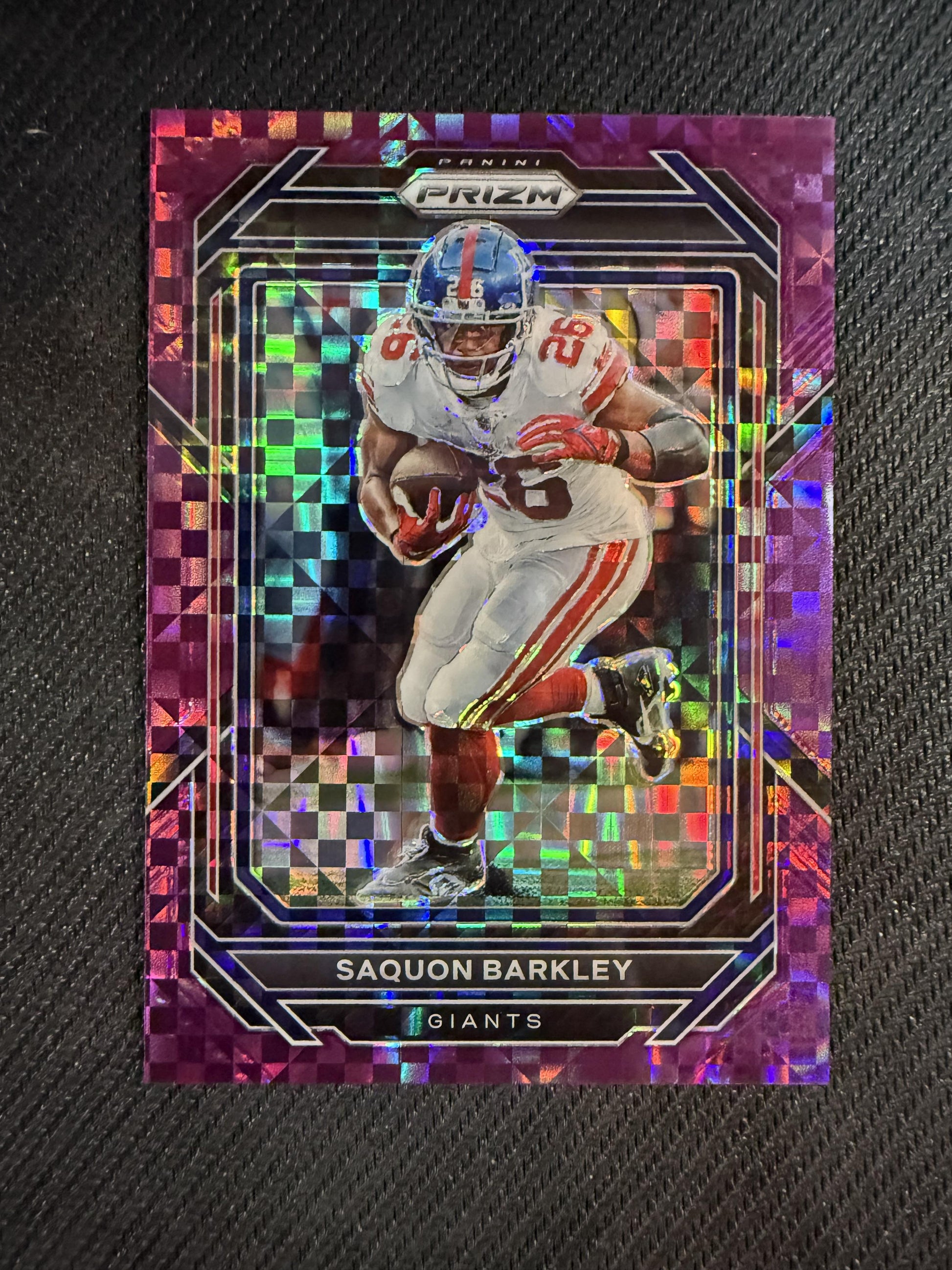 #218 Saquon Barkley 2022 Panini Prizm SN #/49 New York Giants Purple Power