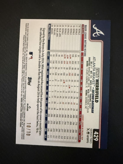 #429 Whit Merrifield 2025 Topps SN Atlanta Braves sports Black Diamante