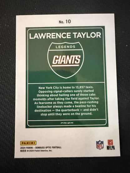#10 Lawrence Taylor 2024 Donruss Optic New York Giants sports Downtown Legends