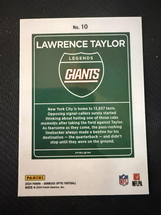 #10 Lawrence Taylor 2024 Donruss Optic New York Giants sports Downtown Legends