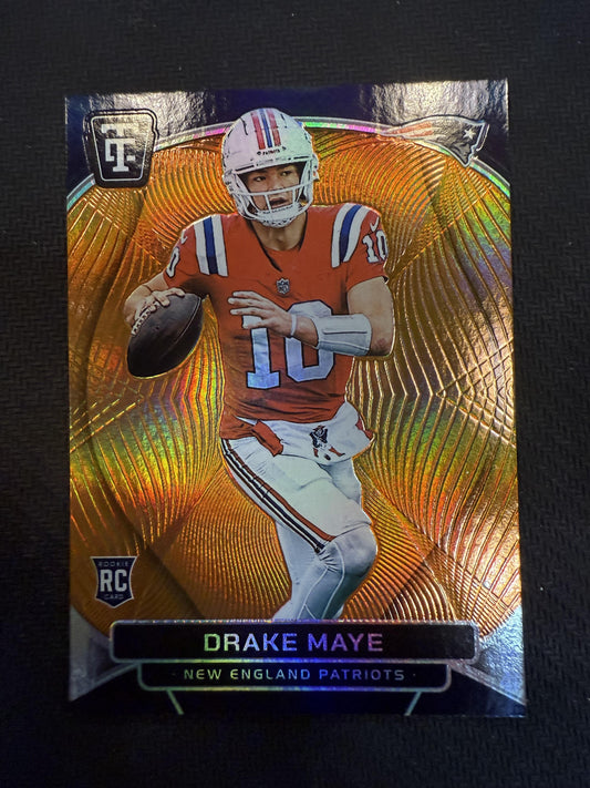 #121 Drake Maye 2024 Panini Totally Certified Patriots Mirror Platinum Orange