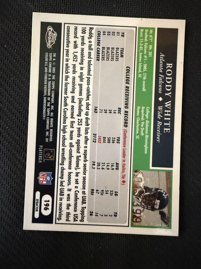 #196 Roddy White 2005 Topps Chrome SN,RC Rookie #/399 Falcons Gold Xfractors
