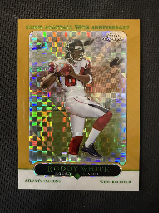 #196 Roddy White 2005 Topps Chrome SN,RC Rookie #/399 Falcons Gold Xfractors
