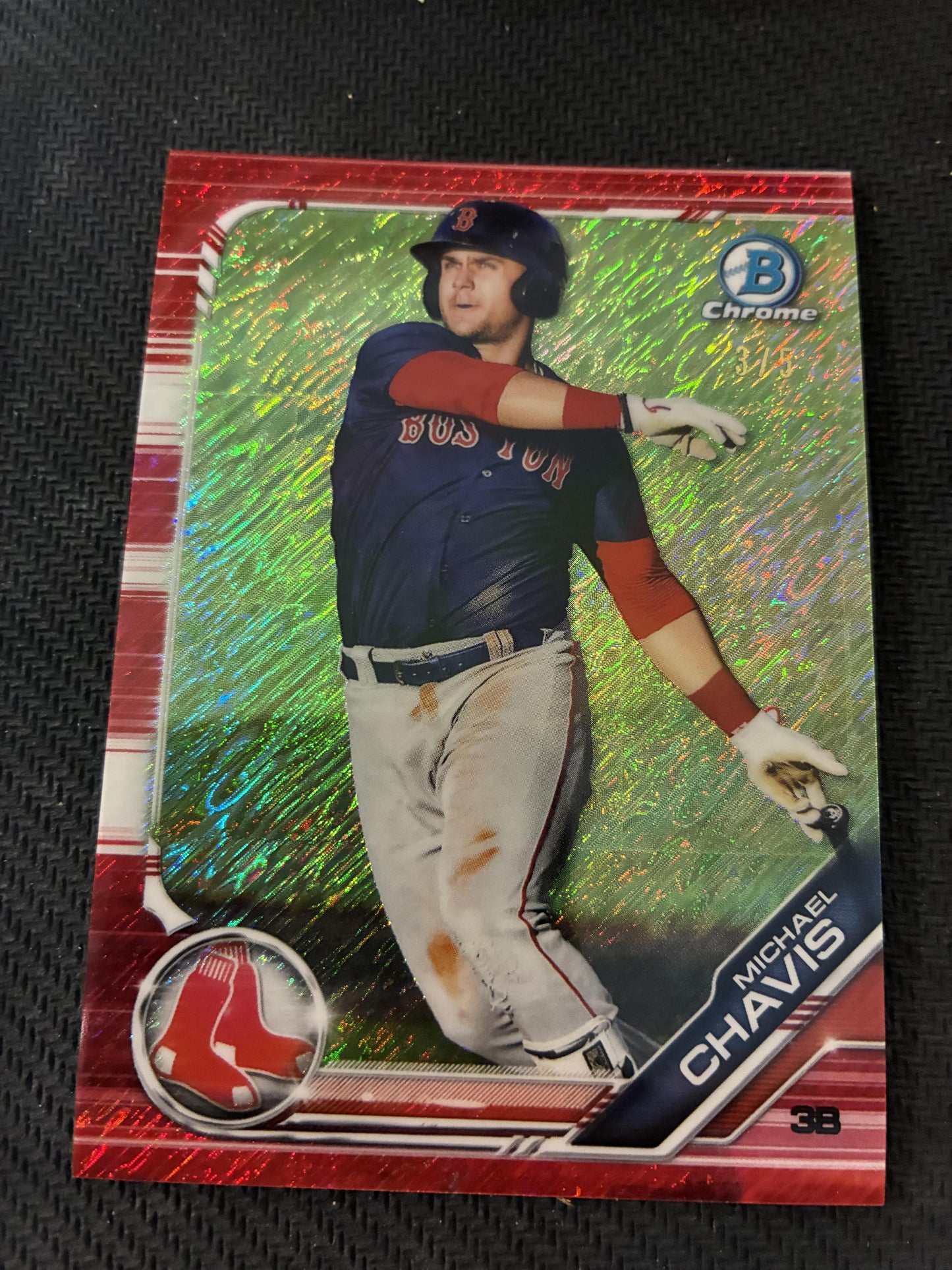 #BCP-92 Michael Chavis 2019 Bowman SN Boston Red Sox Red Shimmer Refractor