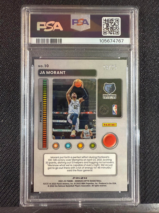 #10 Ja Morant 2021-22 Donruss Optic SN Memphis Grizzlies T-Minus 3...2...1 Pink